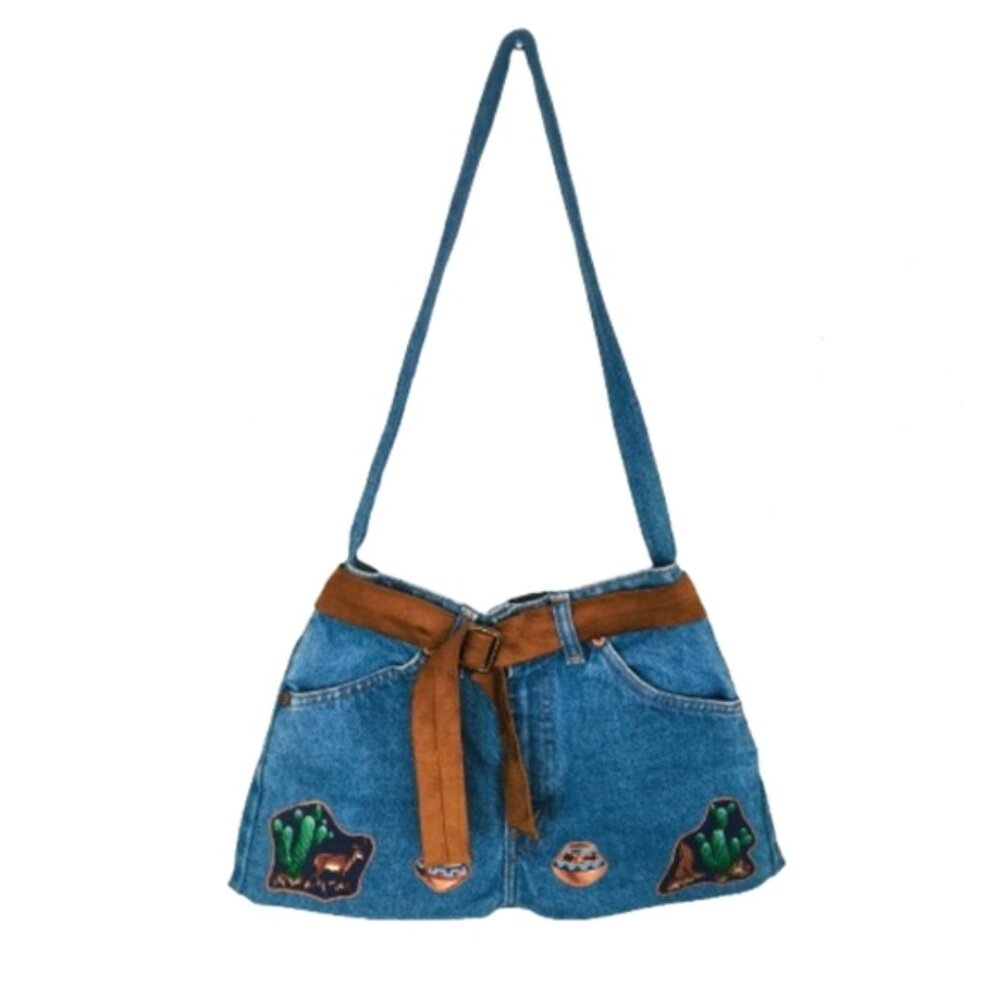 Rare Levi's Orange Tab Quirky Upcyled Cowgirl Country Western Shoulder Denim Bag